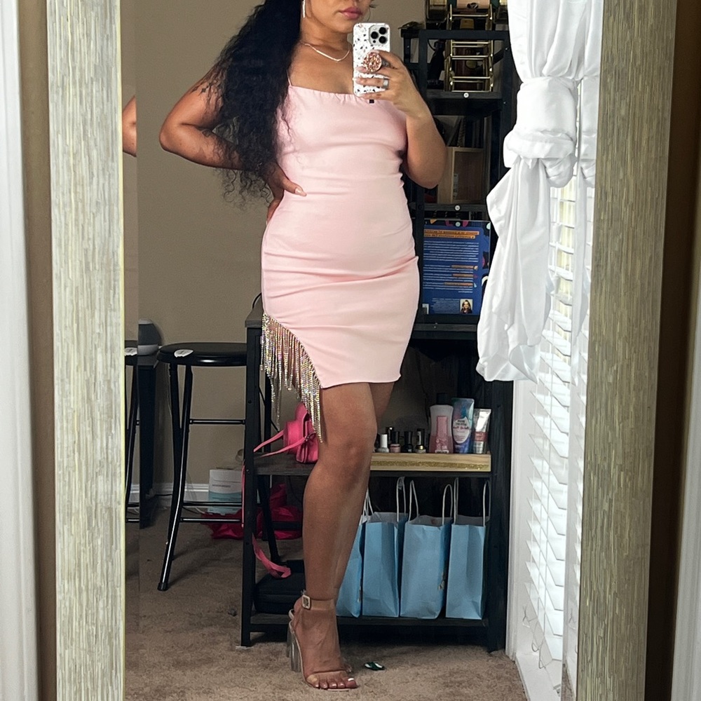 Fashion Nova Borrowed hearts mini dress pink